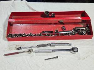 lot 27 image: Assorted Sockets with Ratchets and Extension