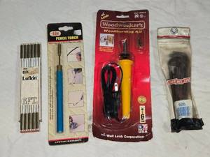 lot 34 image: Pencil Torch, Wood Burner, and Measuring Tape