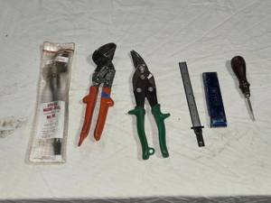 lot 42 image: Hand Tools Including Pliers, Screwdriver, Ruler, and Snips