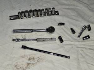 lot 46 image: Chrome Sockets with Ratchet and Extensions