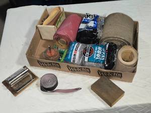 lot 50 image: Assorted Sandpaper and Woodworking Supplies