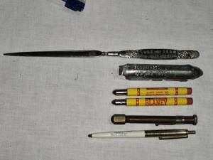 lot 57 image: Vintage Lot of Collectible Pencils, Letter Opener