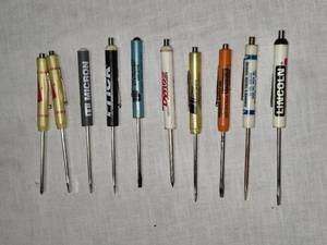 lot 62 image: Lot of 10 Vintage Advertising Screwdrivers from Various Companies