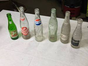 lot 81 image: Collection of Vintage Soda Bottles with Coca-Cola Carrier
