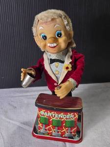 lot 99 image: Vintage Rosko Bartender Toy Figure with Smoke Functionality (Untested)