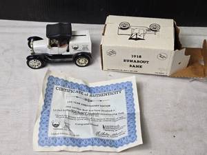 lot 119 image: Limited Edition 1918 Model T Runabout Commemorative Bank Kulm, North Dakota with Certificate of Authenticity by Ertl