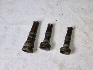 lot 232 image: Set of 3 Vintage Metal Nozzles for Hose or Sprinkler Systems
