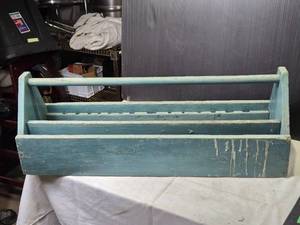 lot 268 image: Wooden Tool Caddy with Handle - Approx. 33 Long