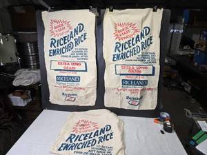 lot 288 image: Lot of 3 Vintage Riceland Enriched Rice Bags
