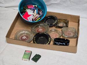 lot 309 image: Collection of Vintage Ashtrays and Matches