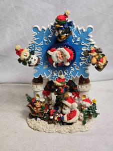 lot 347 image: Christmas Animated Figurine with Santa, Snowman, and Elves