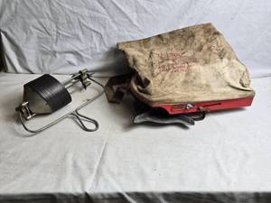 lot 356 image: Milk Can Parts, Vintage Cyclone Seed Sower with Original Bag and Instructions
