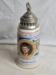 lot 377 image: Limited Edition John F. Kennedy Commemorative Beer Stein with Lid