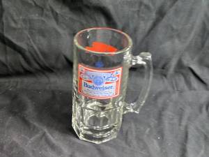 lot 400 image: Budweiser Commemorative Glass Beer Stein 8 inches Tall