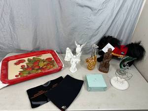 lot 54 image: Collectibles, Lenox, Vintage Metal TV Tray Set, and More