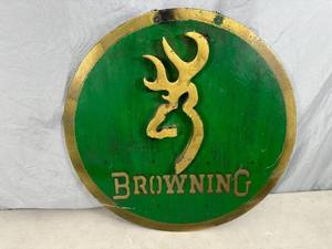 lot 11 image: Recycled Metal 3D Browning Sign