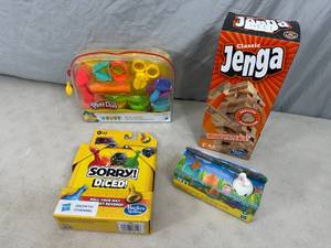 lot 40 image: New Jenga, Sorry, Play-Doh Toys