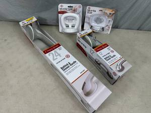 lot 60 image: New Suction Cup Shower Handles, Bath Rails, Soap Holders - $60 Retail