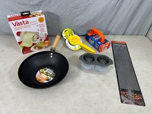 lot 70 image: New Wok, Vasta Slicer, LemonLime Squeezer, and More