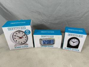lot 116 image: 3 New Desktop Clocks  Alarm Clocks