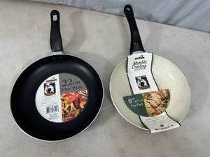 lot 134 image: 2 New Aluminum Frying Pans