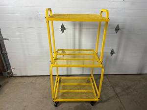 lot 1 image: 3 Tier Rolling Steel Shelf Unit