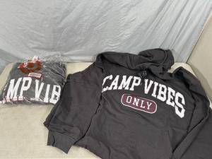 lot 204 image: 2 New Camp Vibes Only Hooded Sweatshirts - Size 4XL and 4XL Tall