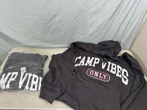 lot 205 image: 2 New Camp Vibes Only Hooded Sweatshirts - Size 4XL and 5XL