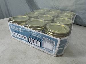 lot 214 image: 12 New Anchor Hocking Canning Jars - 12 Pint