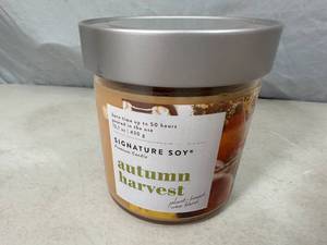 lot 301 image: New Signature Soy Plant Based Wax Blend 2 Wick Candle - Autumn Harvest