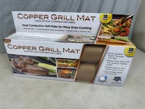 lot 319 image: New Pack of 2 Copper Infused Grilling  Baking Mats