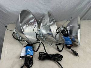 lot 342 image: 3 New Hanging and Clamp Brooder  Heat Lamps