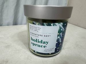 lot 349 image: New Signature Soy Plant Based Wax Blend 2 Wick Candle - Holiday Spruce