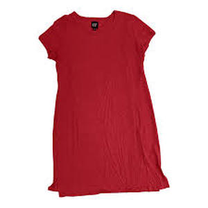 Gap Womens Knee Length Relaxed Fit Lightweight T-Shirt Dress (Claret Red, XL)
