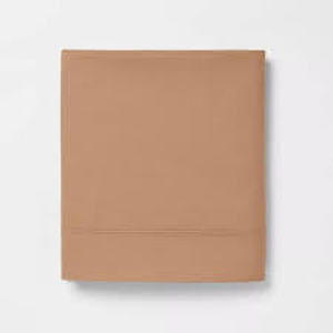 Threshold- 300 Thread Count Ultra Soft Flat Sheet-Full-Flat Brown