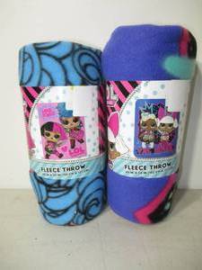 Set of 2 L.O.L. Surprise Fleece Throw Blankets-40 x 50