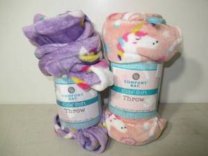 Set of 2 Comfort Bay Kids Soft Throw Blanket-40 x 50