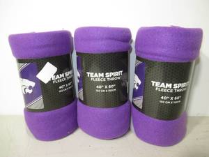 Set of 3 Team Spirit Kansas State Wildcats Fleece Throw-40 x 60