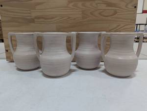 4 Ceramic Vases - Holders with Handles