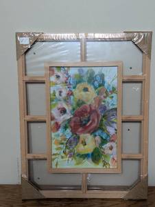 Floral Art Print - Plastic Frame Great for Wet Areas
