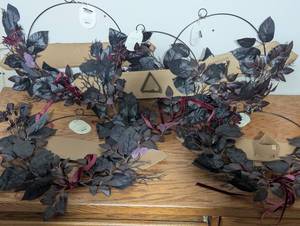 5 Faux Wreaths by Threshold With Ribbon