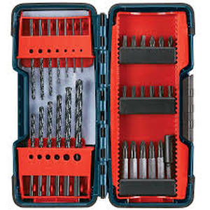 lot 19 image: Bosch T4031 Impact Screw Driving and Black Oxide Drill Bit Set, 31-Piece-Factory Sealed