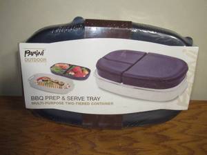 lot 3 image: Parini BBQ Barbeque Multi-purpose Two-tier Prep and Serve Tray
