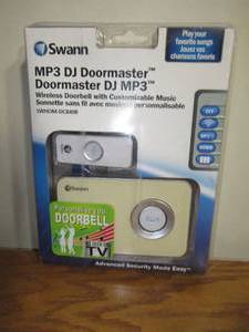 lot 12 image: Swann SWHOM-DC840B MP3 DJ Doorbell Customizable Wireless Music Doorbell with Built-In 90MB Memory-Factory Sealed