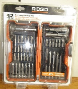 lot 18 image: RIDGID 42 pc DRIVING BIT KIT SET PLUS HARD CASE - AC96422-Factory Sealed