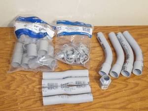lot 37 image: Bulk Mixed Lot of 34 Schedule 40 Electrical PVC Joints Connection Pieces