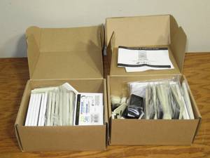 lot 56 image: Mixed Lot of Niles Stereo Control Finishing Plates, Knobs, Slide Switches-White Lite Almond