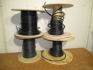 lot 64 image: Lot of 4 Mixed Partial Spools of CAT5, CAT5 E, CAT 6, 162 Stranded Direct Burial