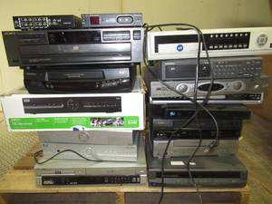 lot 66 image: Half a Pallet of Cable Boxes, DVD, VCR, CD Players-As-Is Lot