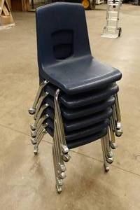 lot 379 image: Plastic School Chairs on Wheels